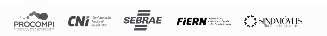 Logotipos Procompi, CNI, Sebrae, FIERN e Sindmóveis Rio Grande do Norte